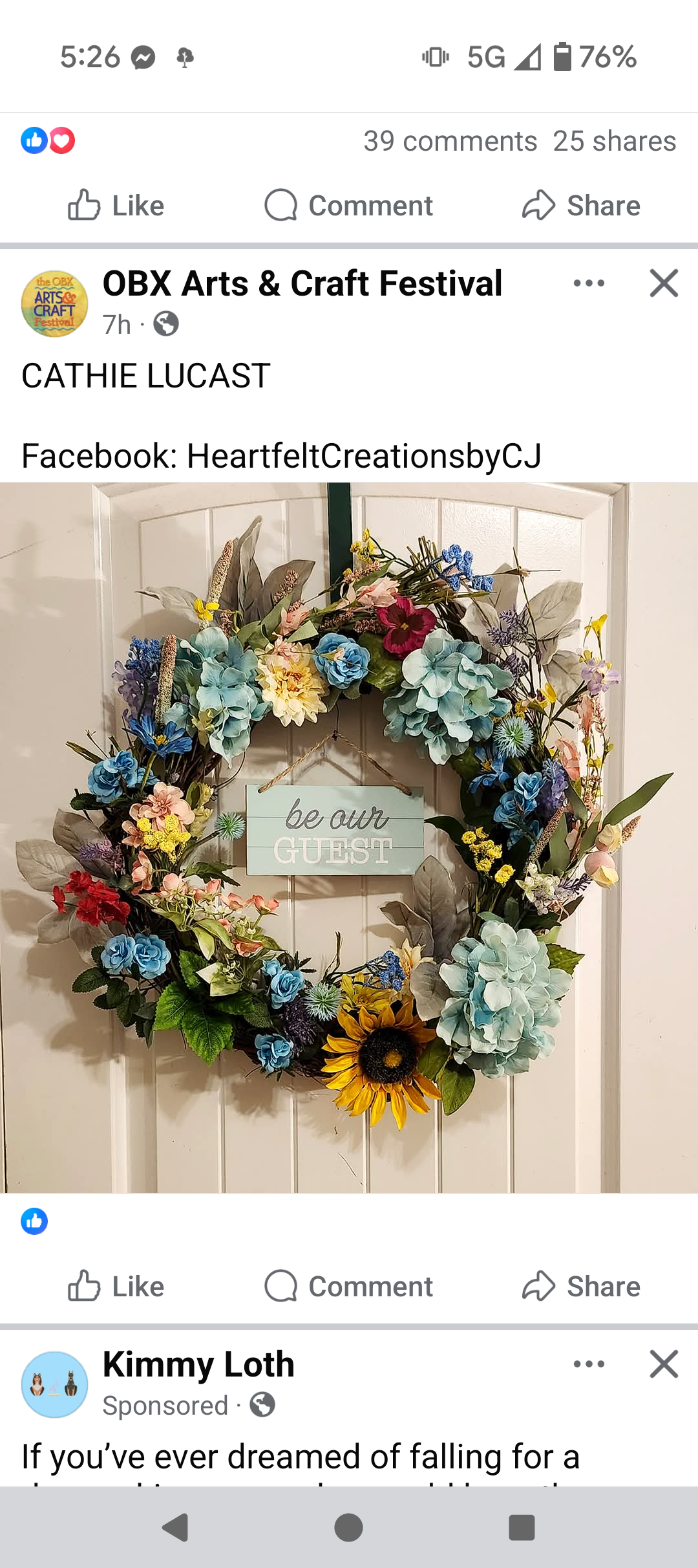One-of-a-kind handmade wreath